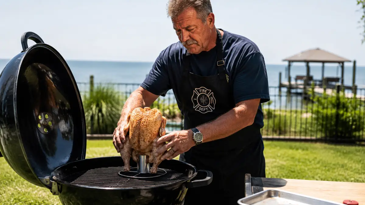 How to Roast a Whole Chicken on the Grill With a Chicken Holder